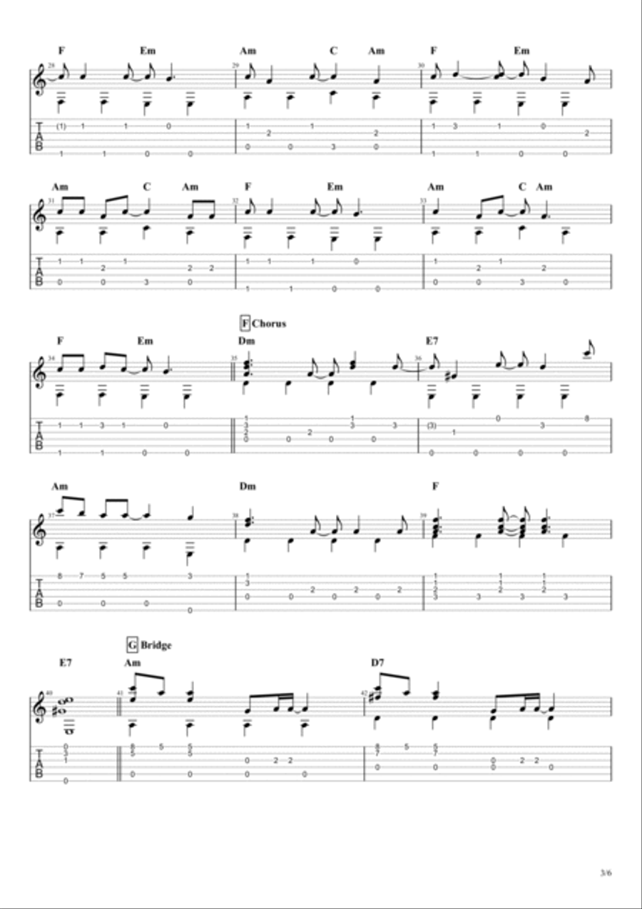 Sweet Dreams (are Made Of This) Guitar Tablature scores gallery preview page 4