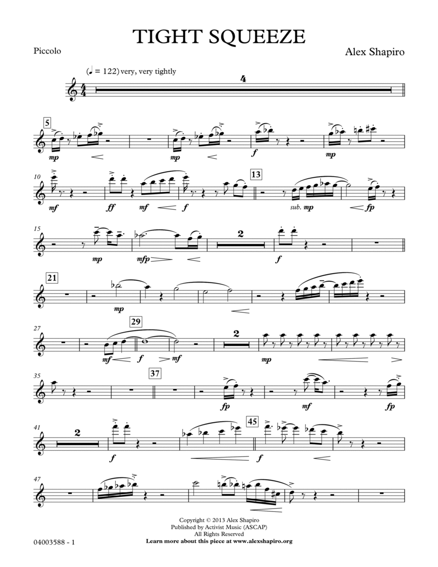 Tight Squeeze - Piccolo Tight Squeeze - Piccolo Concert Band scores gallery preview page 1