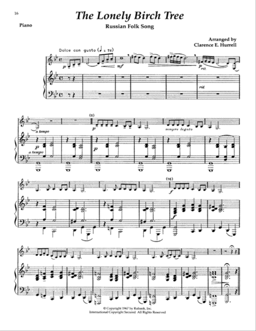 Lonely Birch Tree Lonely Birch Tree School and Community scores gallery preview page 1