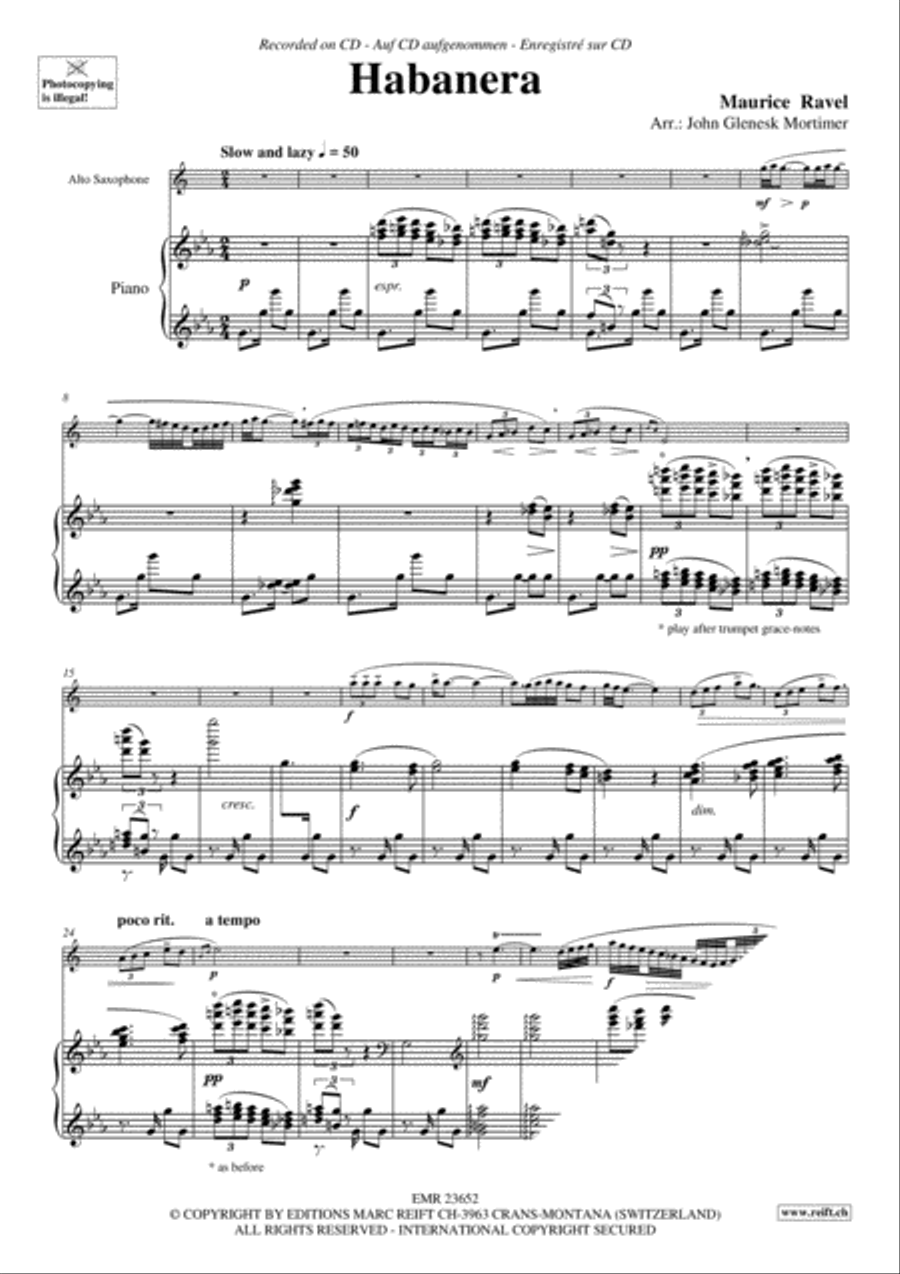 Habanera Alto Saxophone scores gallery preview page 3