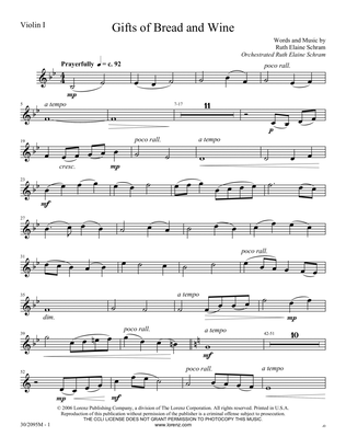 Gifts of Bread and Wine - String Orchestra Score and Parts