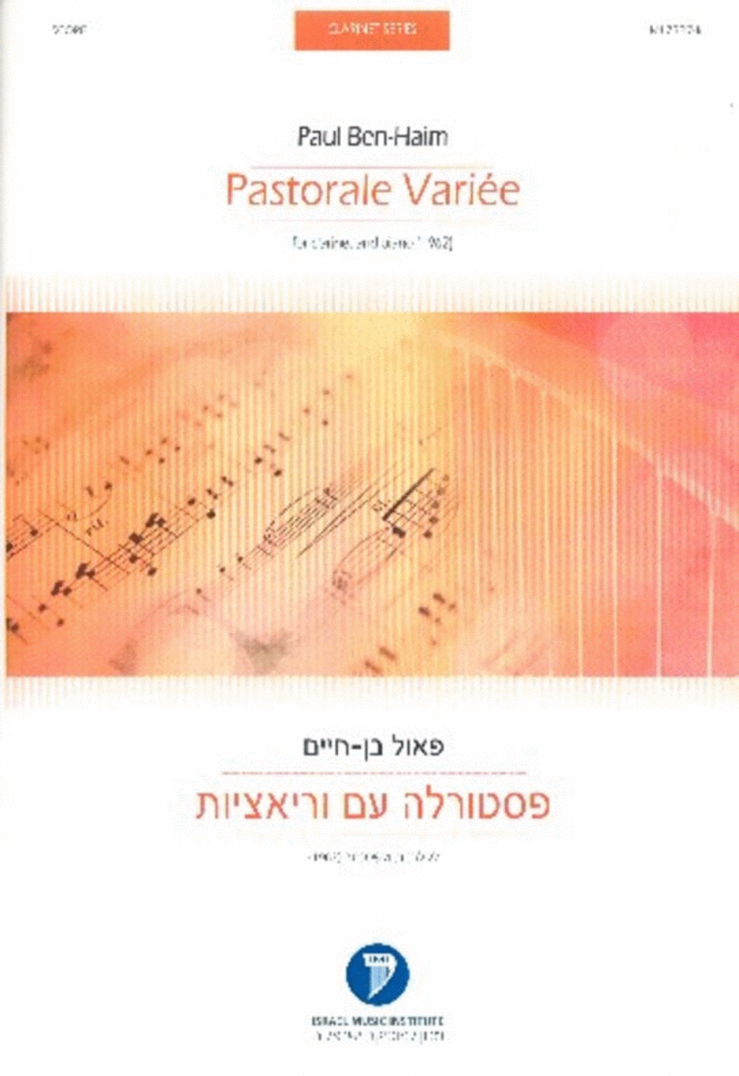 Ben-Haim - Pastorale Variee For Clarinet/Piano