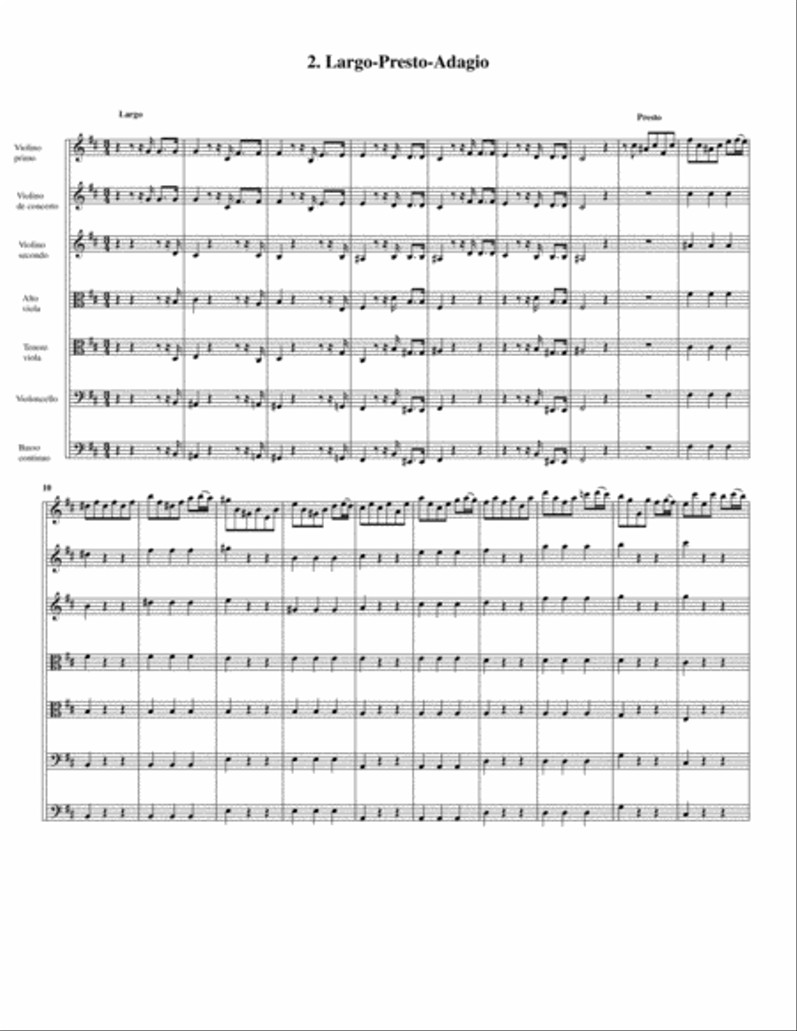 Concerto, string orchestra, Op.2, no.6, D major (Original version) String Orchestra scores gallery preview page 6