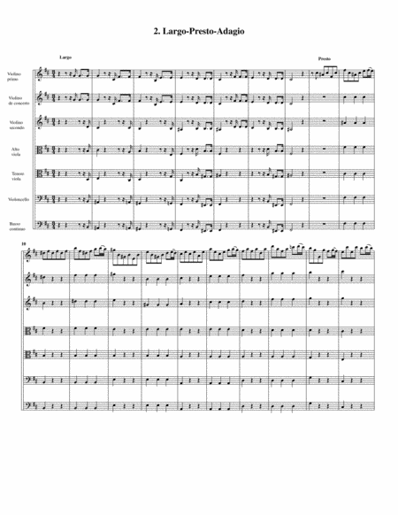 Concerto, string orchestra, Op.2, no.6, D major (Original version)