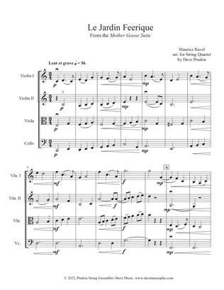 Mother Goose Suite (Finale) for String Quartet