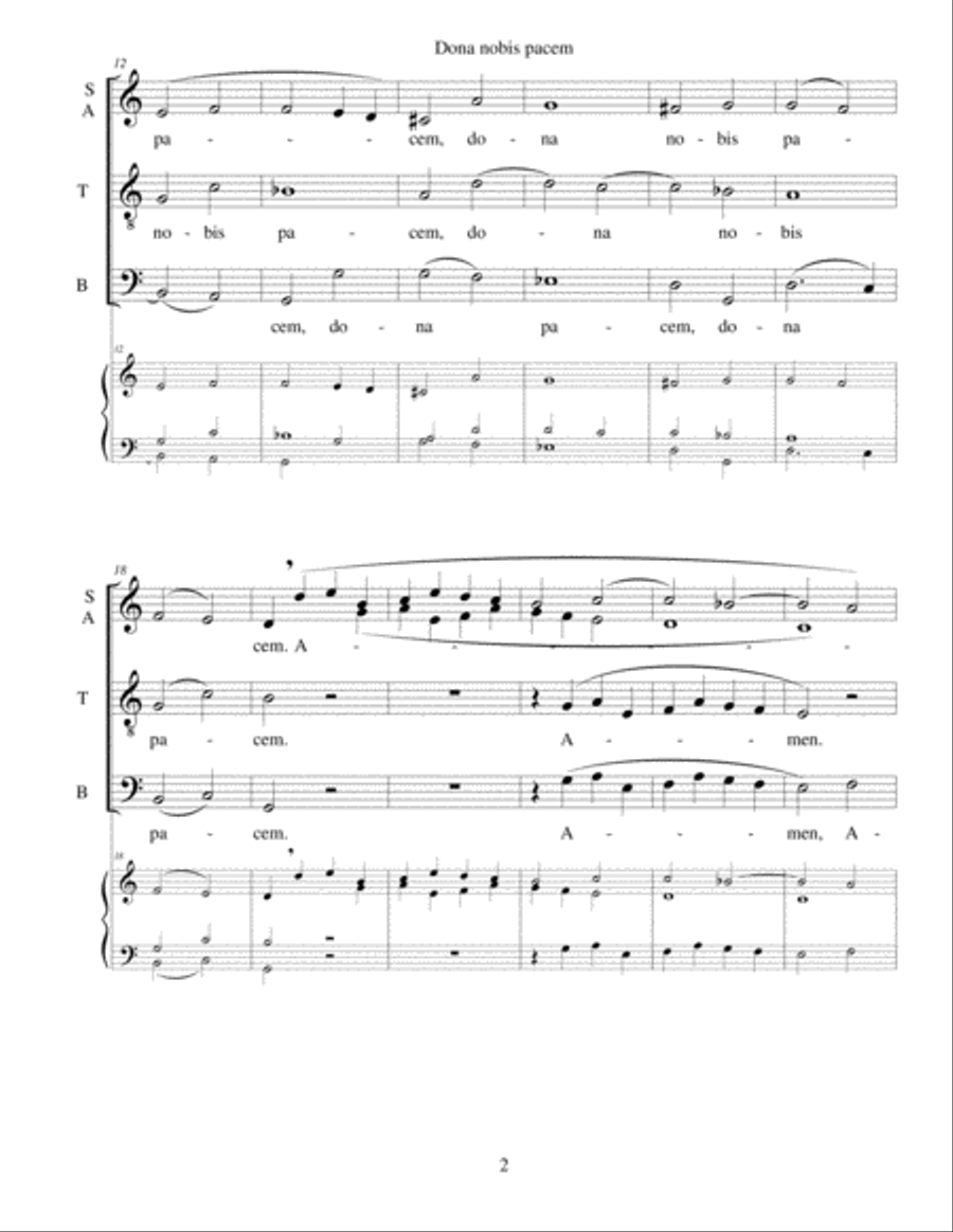 Dona nobis pacem 4-Part scores gallery preview page 2