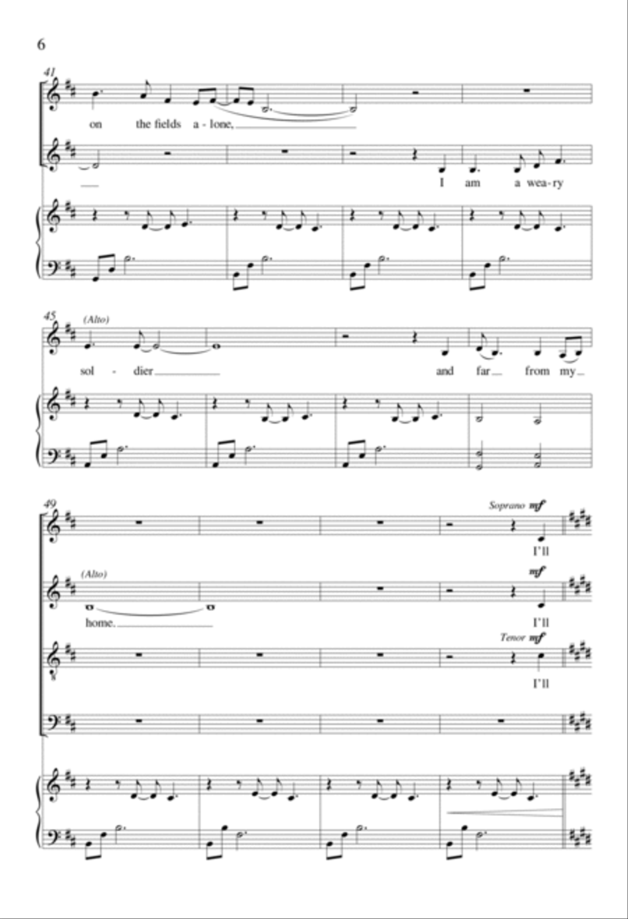 I Am a Weary Soldier I Am a Weary Soldier 4-Part scores gallery preview page 5