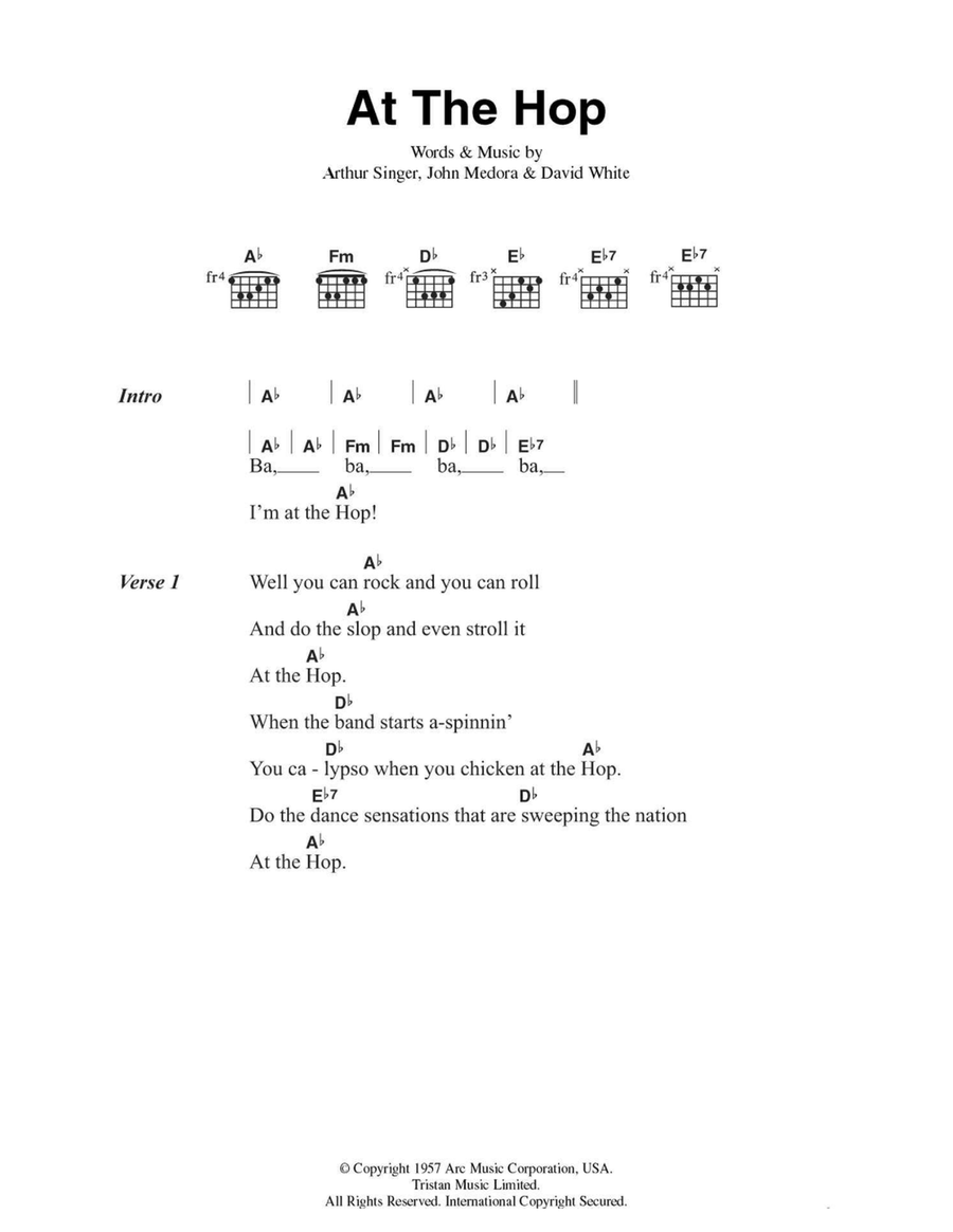 At The Hop At The Hop Acoustic Guitar scores gallery preview page 1