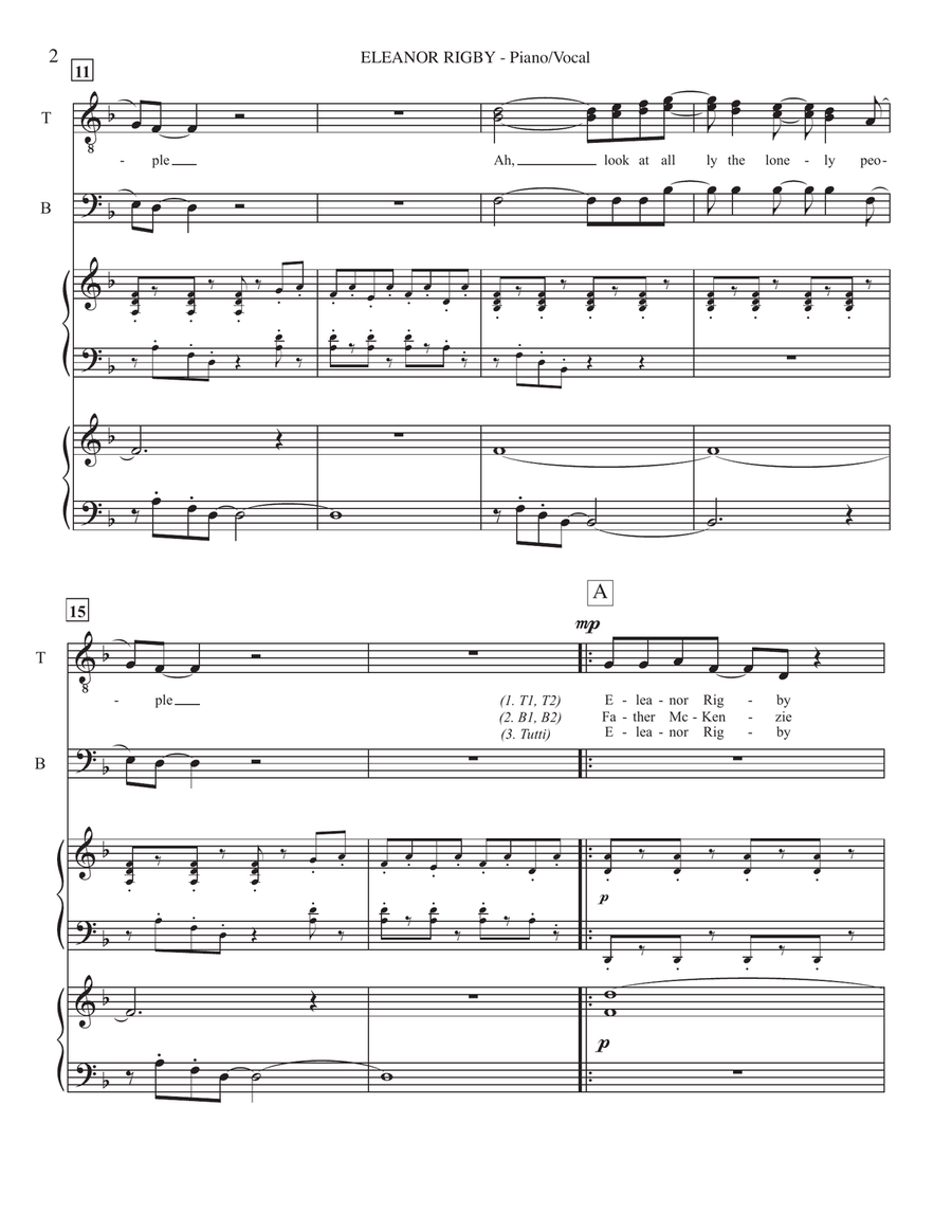 Eleanor Rigby TTBB scores gallery preview page 2
