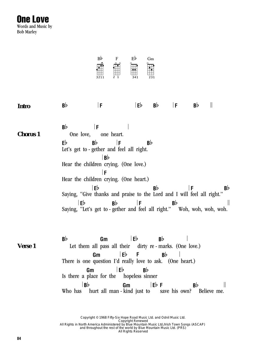 One Love Ukulele scores gallery preview page 1