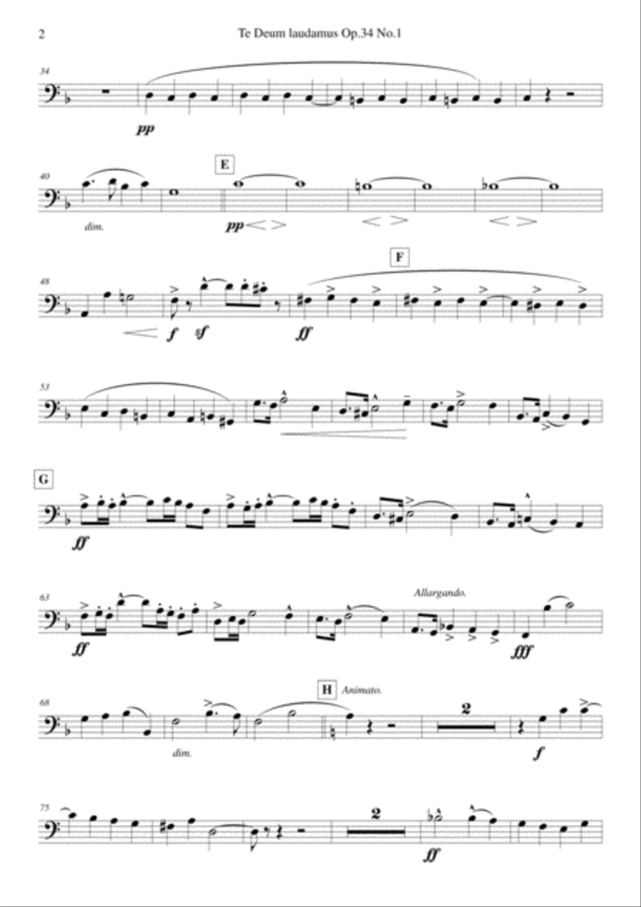 Elgar - Te Deum - Reduced Orchestration - Bassoon Chamber Orchestra scores gallery preview page 2