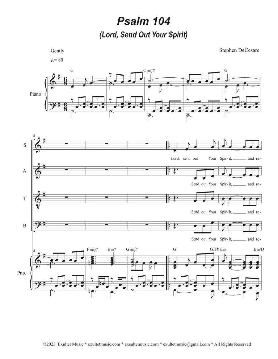Psalm 104 (Lord, Send Out Your Spirit) (SATB)
