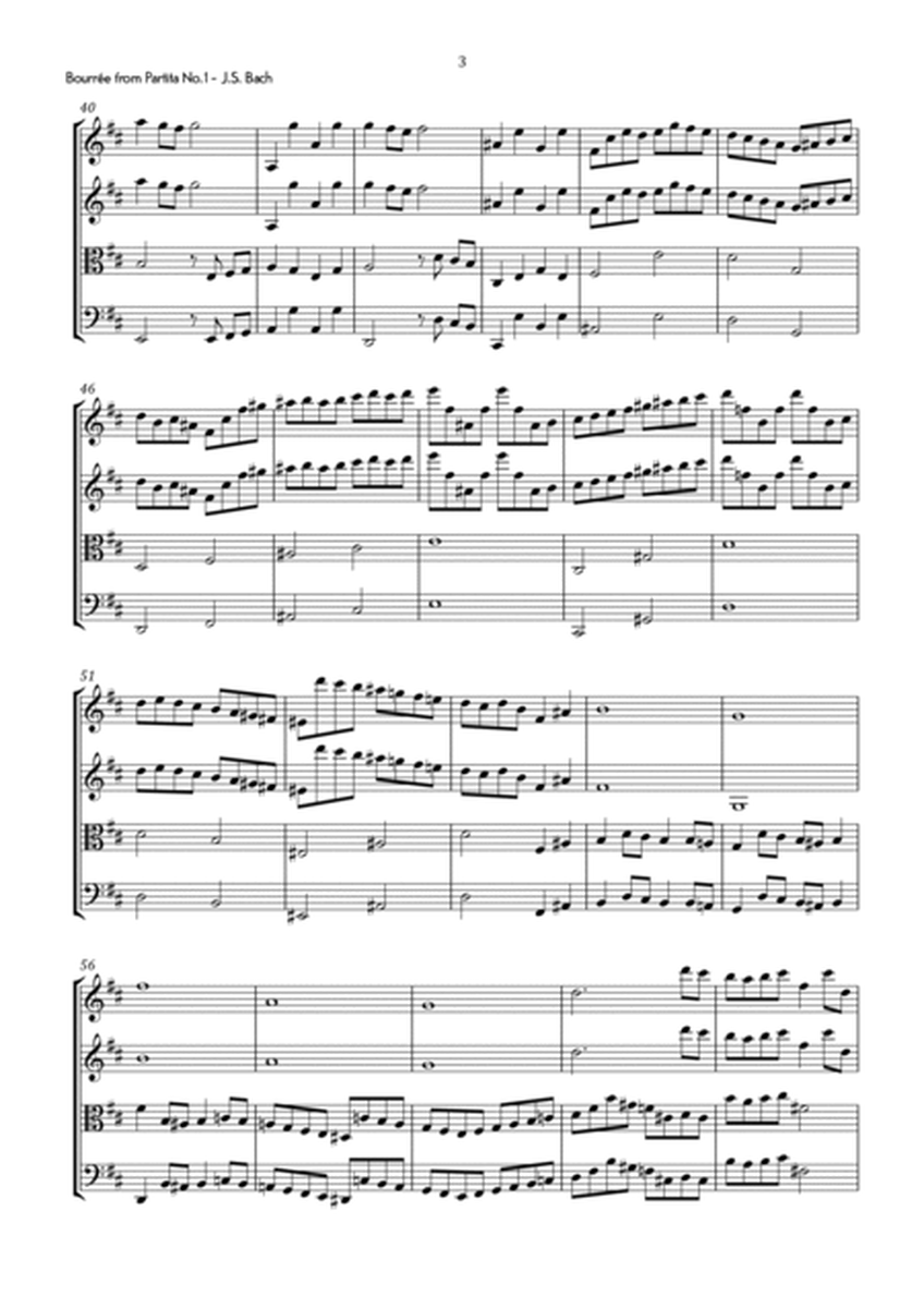 J.S. Bach - Bourrée from Violin Partita No.1 in B minor - Easy image number null
