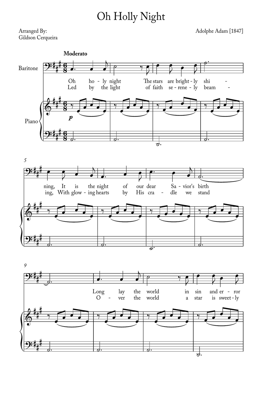 Oh Holy night Voice scores gallery preview page 1