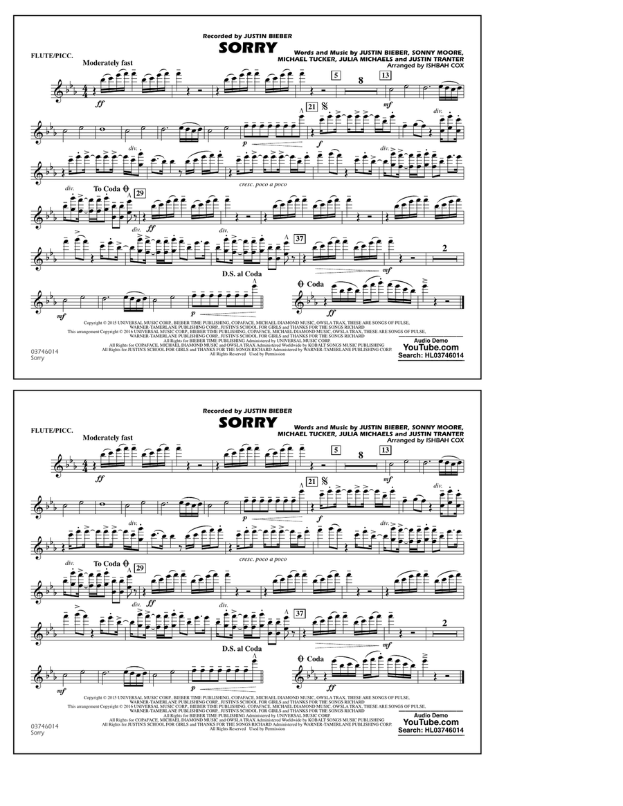 Sorry - Flute/Piccolo