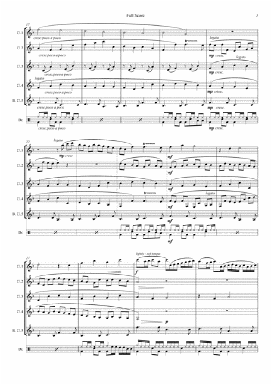 Pachelbel's Canon for Clarinet Quintet Clarinet Quintet scores gallery preview page 3