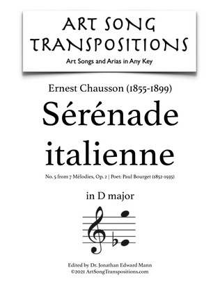 CHAUSSON: Sérénade italienne, Op. 2 no. 5 (transposed to D major)