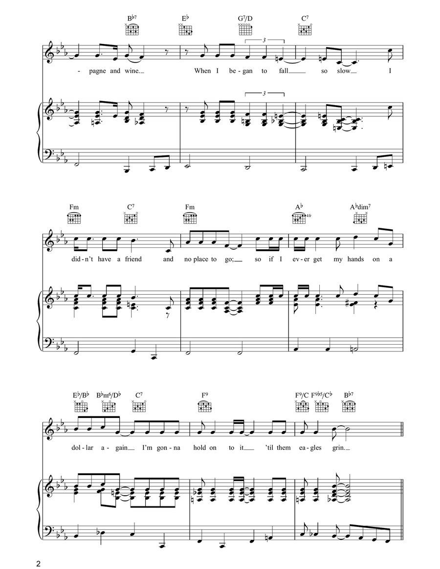 Nobody Knows You When You're Down And Out Piano, Vocal, Guitar scores gallery preview page 2