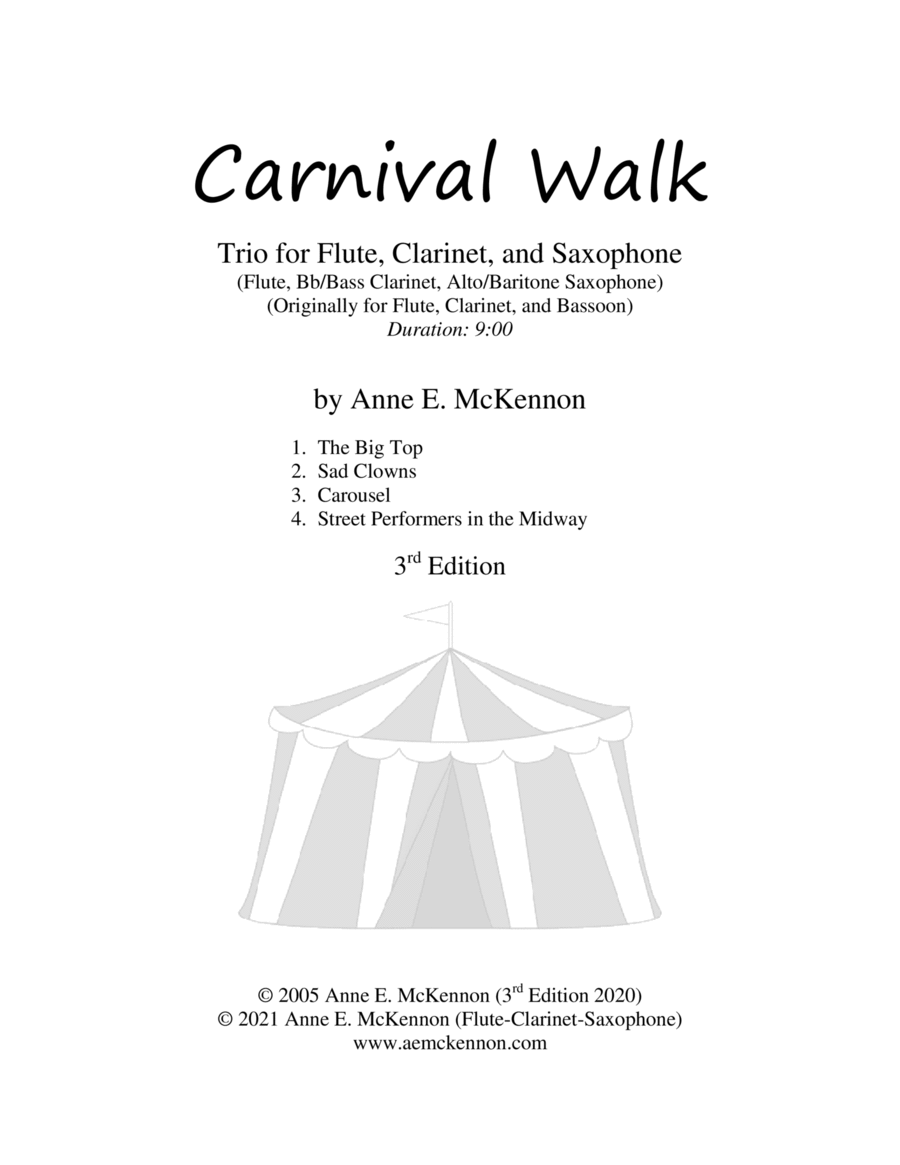 Carnival Walk (Fl-Cl-Sax) Woodwind Trio scores gallery preview page 1