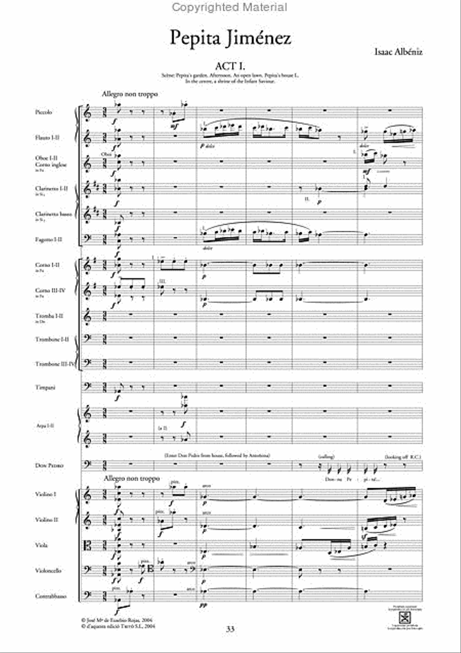 Pepita Jiménez (2 vols.) Harp scores gallery preview page 2