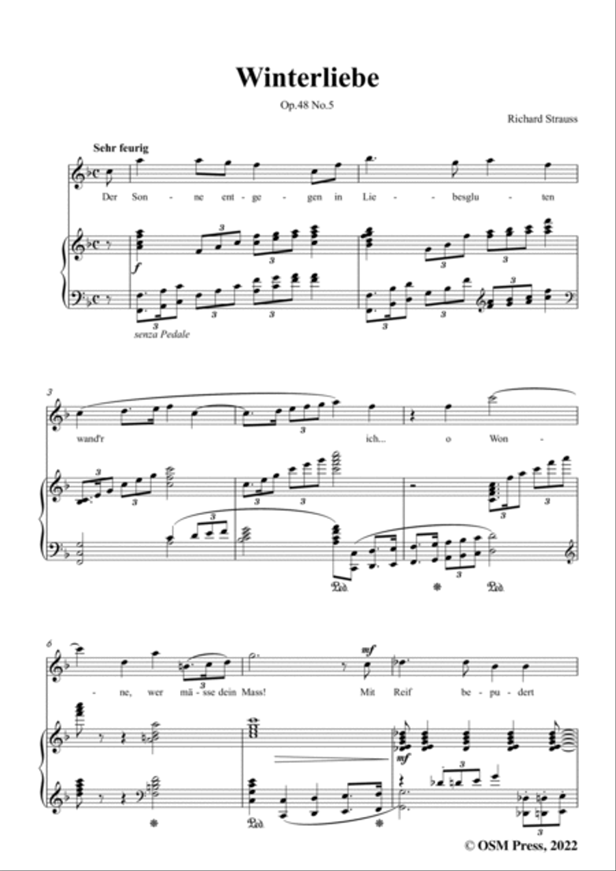 Richard Strauss-Winterliebe,in F Major Voice scores gallery preview page 3