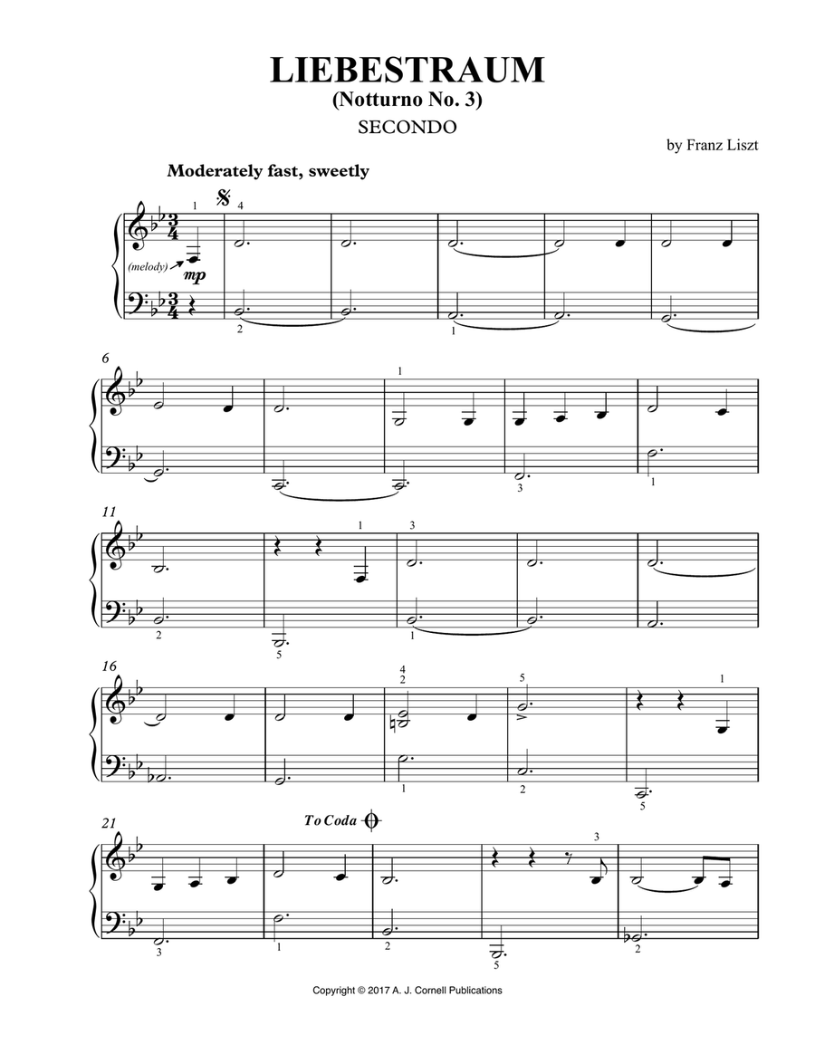 Liebestraum (Notturno No. 3) 1 Piano, 4-Hands scores gallery preview page 1