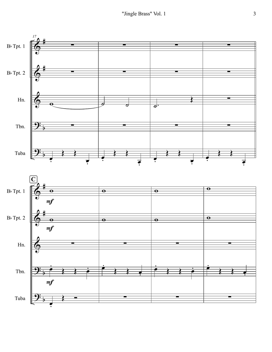 Jingle Brass Vol. 1 Brass Ensemble scores gallery preview page 4
