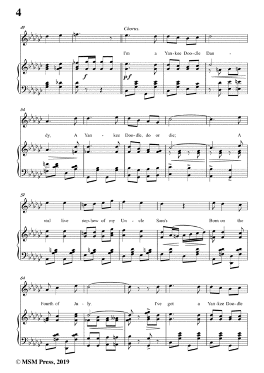 George M. Cohan-Yankee Doodle Boy,in G flat Major,for Voice&Piano Voice scores gallery preview page 6