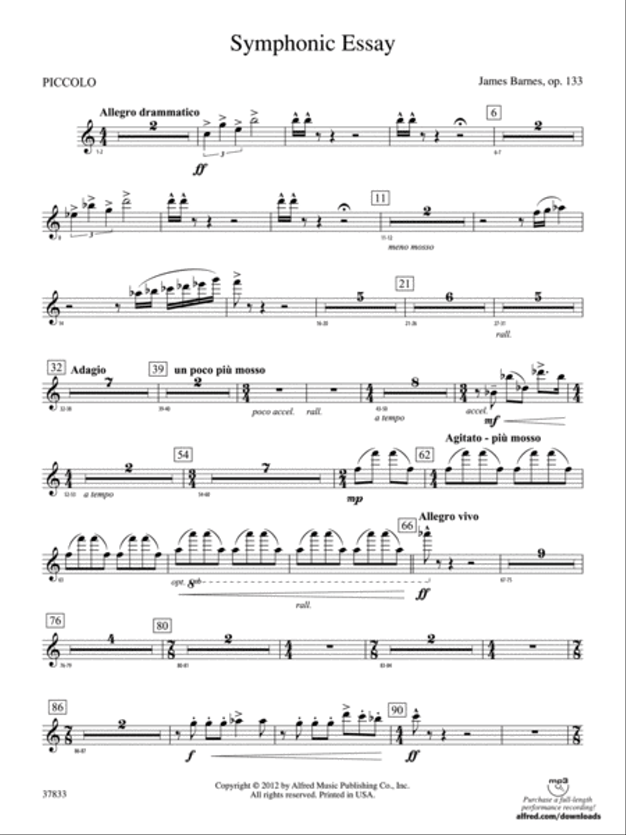Symphonic Essay: Piccolo Concert Band scores gallery preview page 1