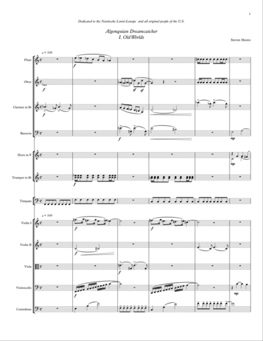 Algonquian Dreamcatcher 1st mvmt. Full Orchestra scores gallery preview page 3
