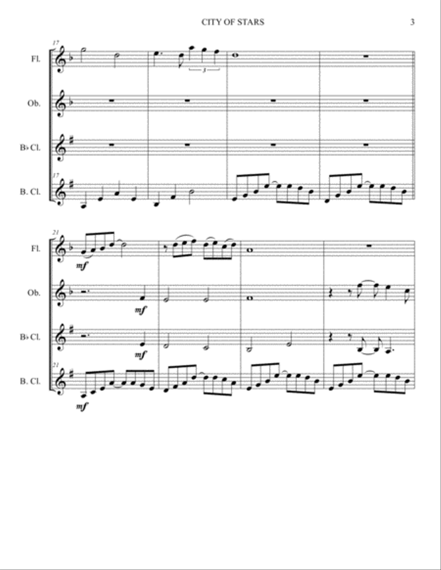 City Of Stars Woodwind Ensemble scores gallery preview page 3