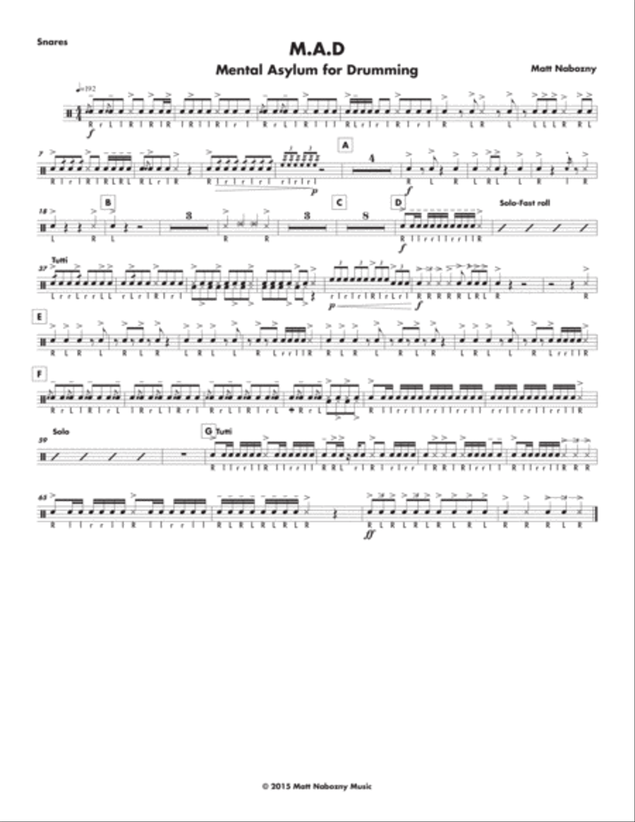 M.A.D. (Mental Asylum for Drumming) Marching Band scores gallery preview page 5