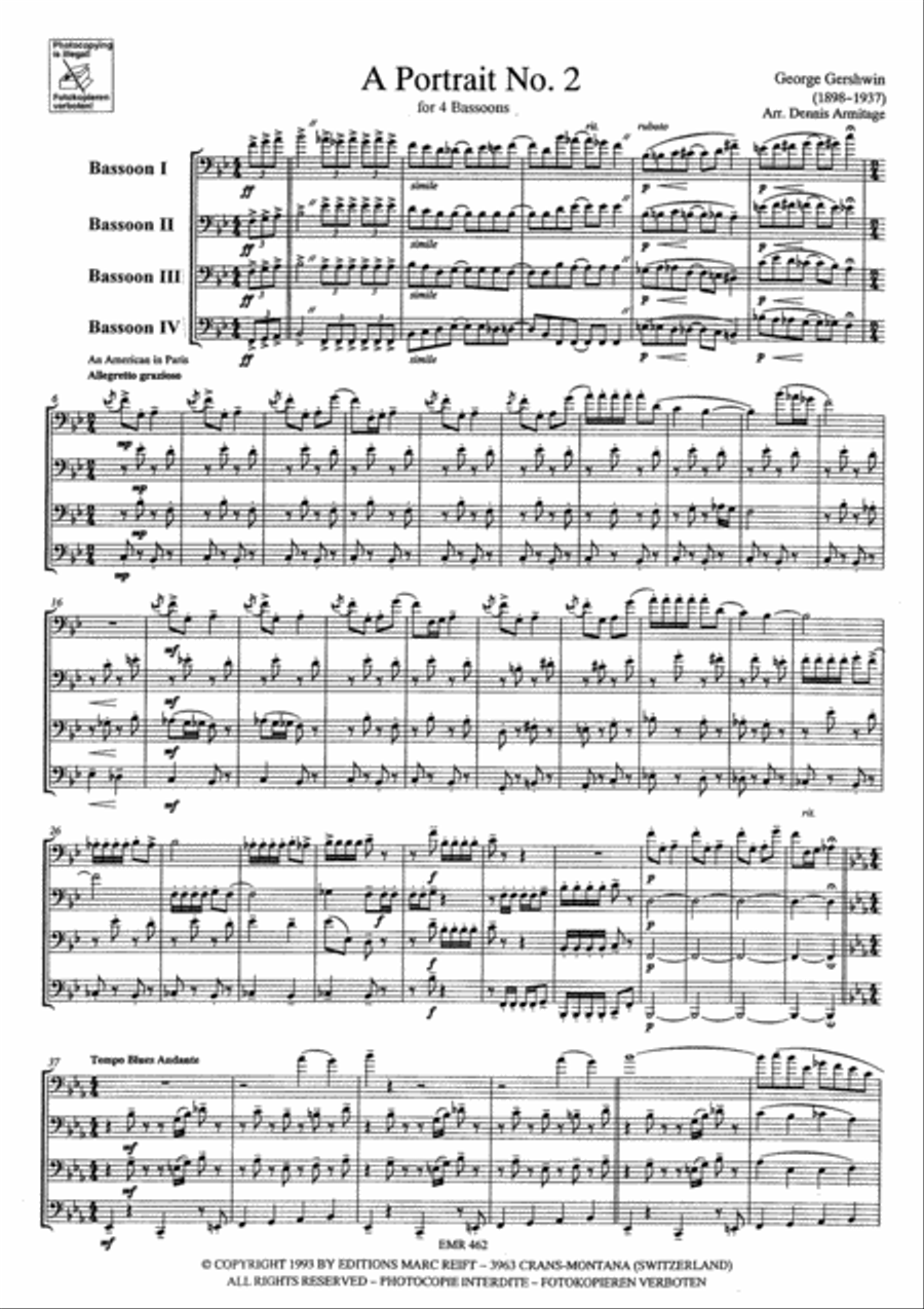 A Portrait No. 2 A Portrait No. 2 Bassoon Quartet scores gallery preview page 3