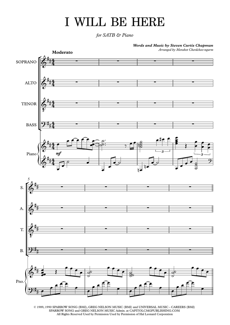 I Will Be Here I Will Be Here 4-Part scores gallery preview page 1