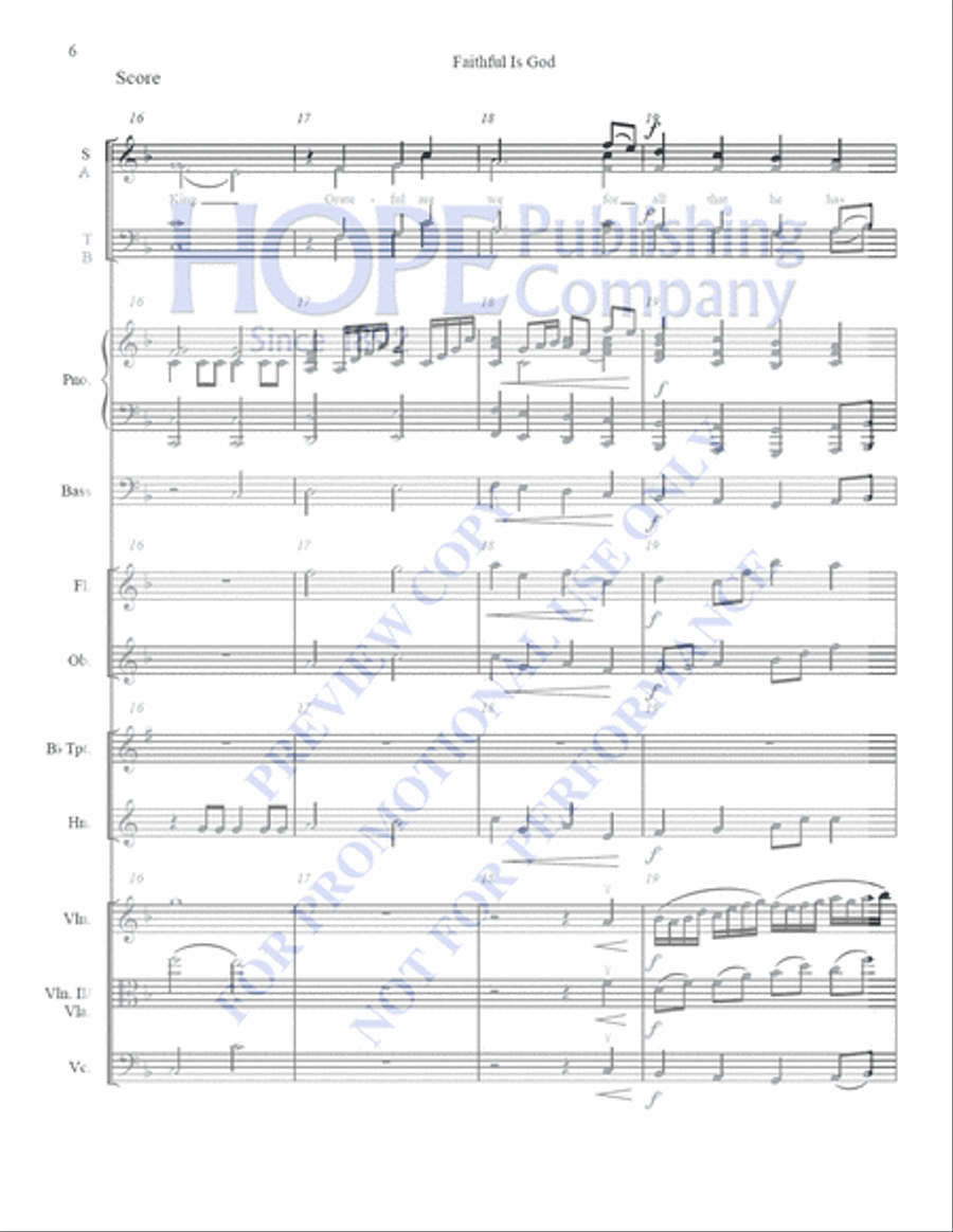Faithful Is God Choir scores gallery preview page 6