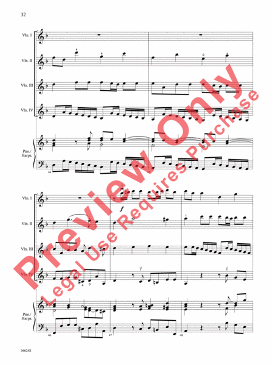 Violins Go Vivaldi -- Two Movements for Violin Quartet Small Ensemble scores gallery preview page 33