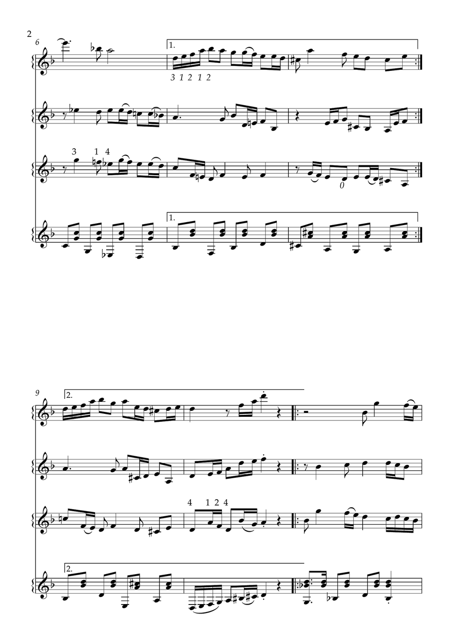 Mini Frevo - Brazilian music for four guitars - Score and Parts image number null