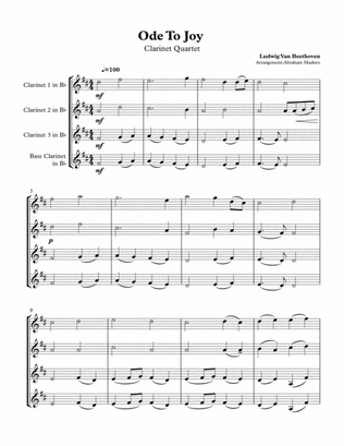 Beethoven's Ode To Joy Clarinet Quartet