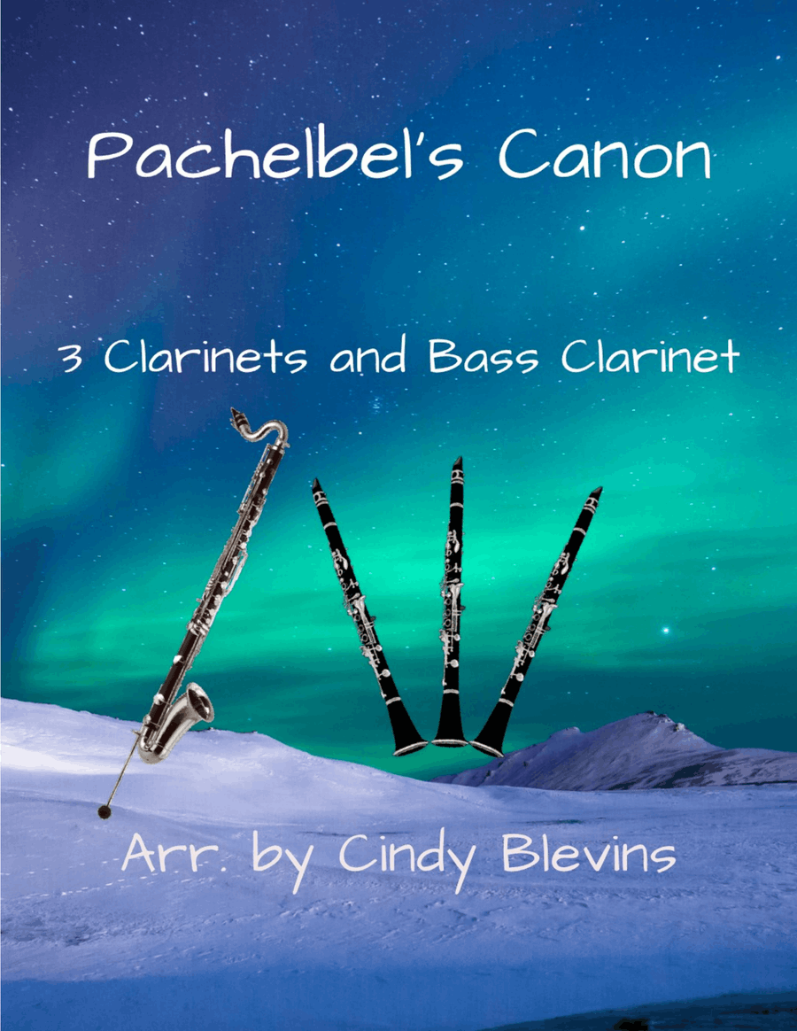 Pachelbel's Canon, for Three Clarinets and Bass Clarinet Clarinet Quartet scores gallery preview page 1