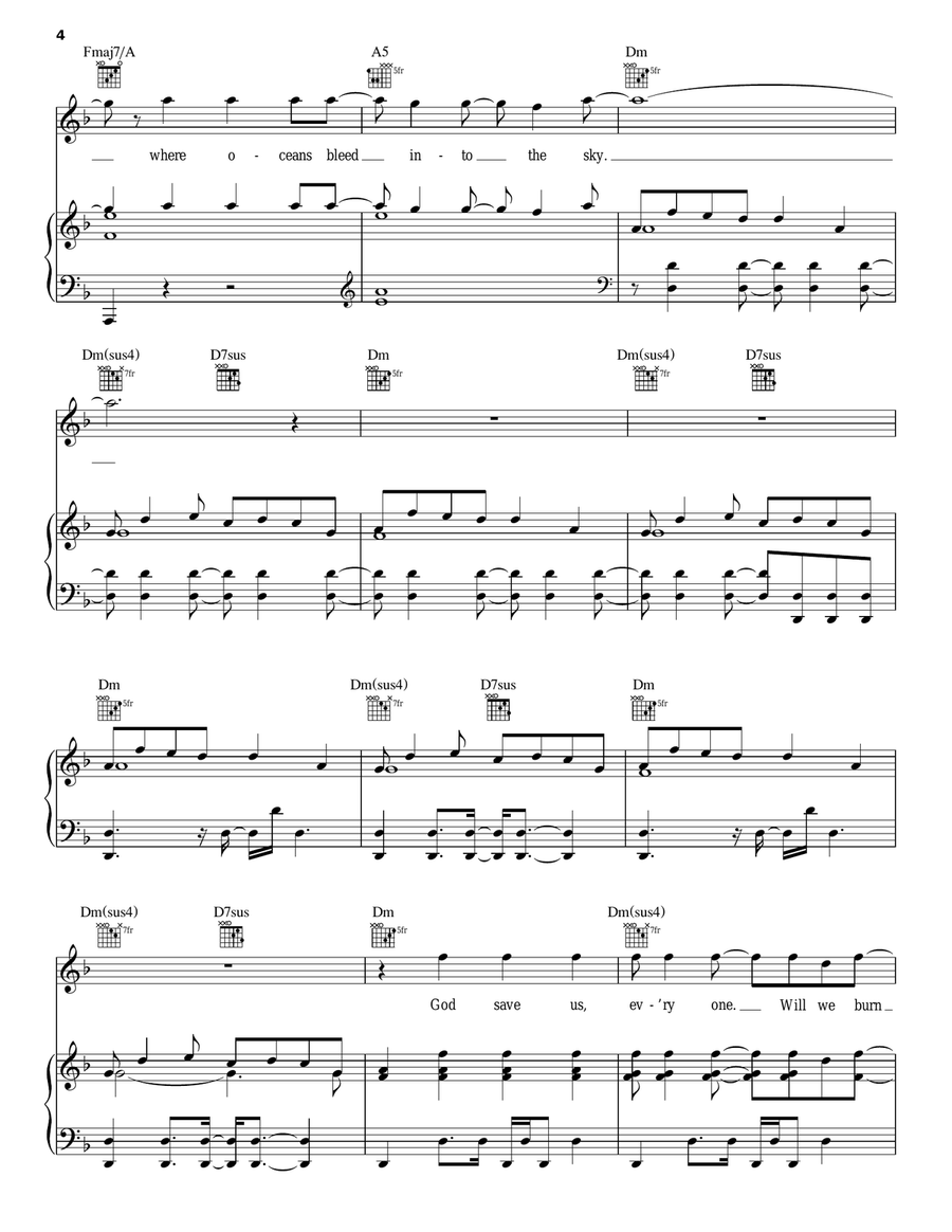 The Catalyst Piano, Vocal, Guitar scores gallery preview page 4