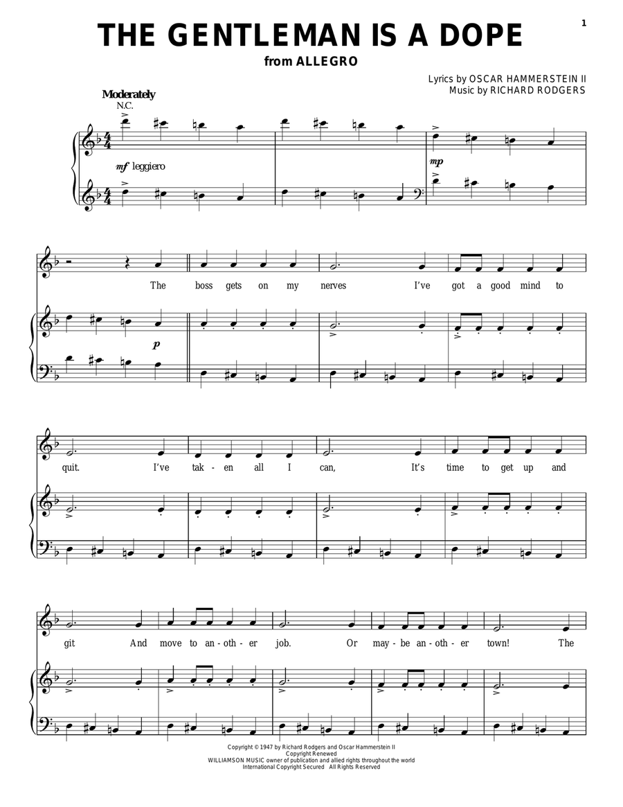 The Gentleman Is A Dope The Gentleman Is A Dope Piano, Vocal, Guitar scores gallery preview page 1