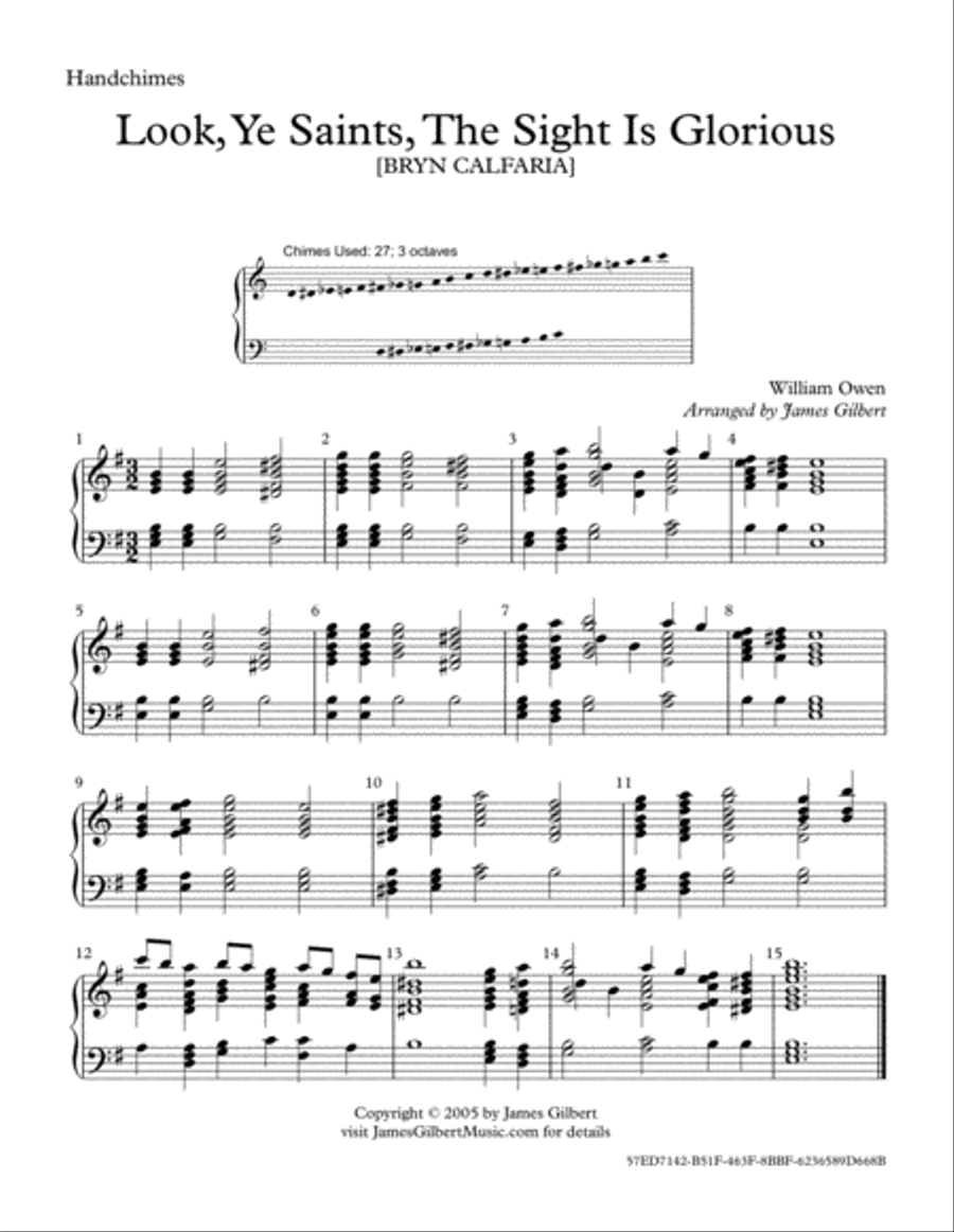 Look Ye Saints, The Sight Is Glorious Handbell Choir scores gallery preview page 1
