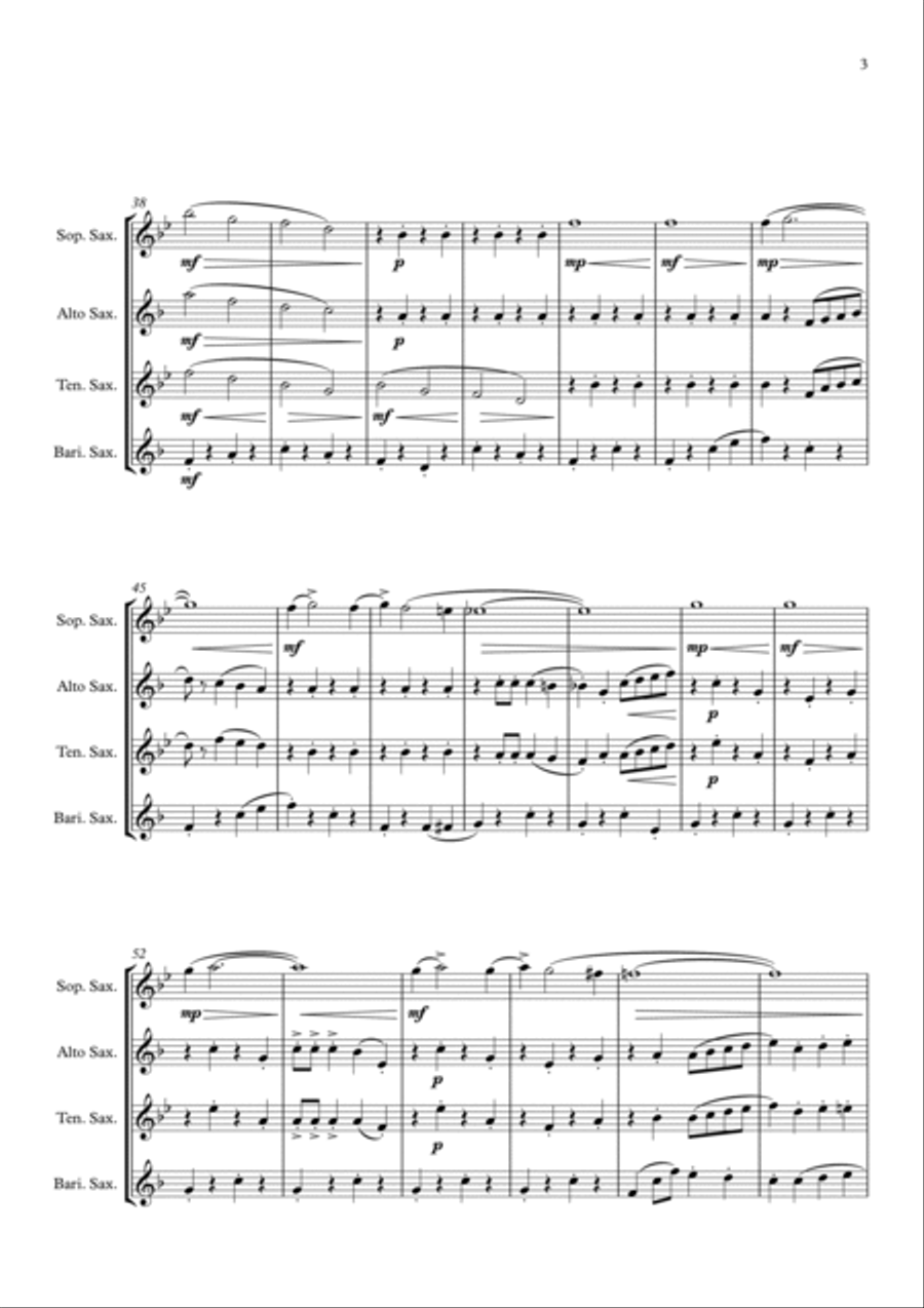Rosamunde Polka for Saxophone Quartet Saxophone Quartet scores gallery preview page 3