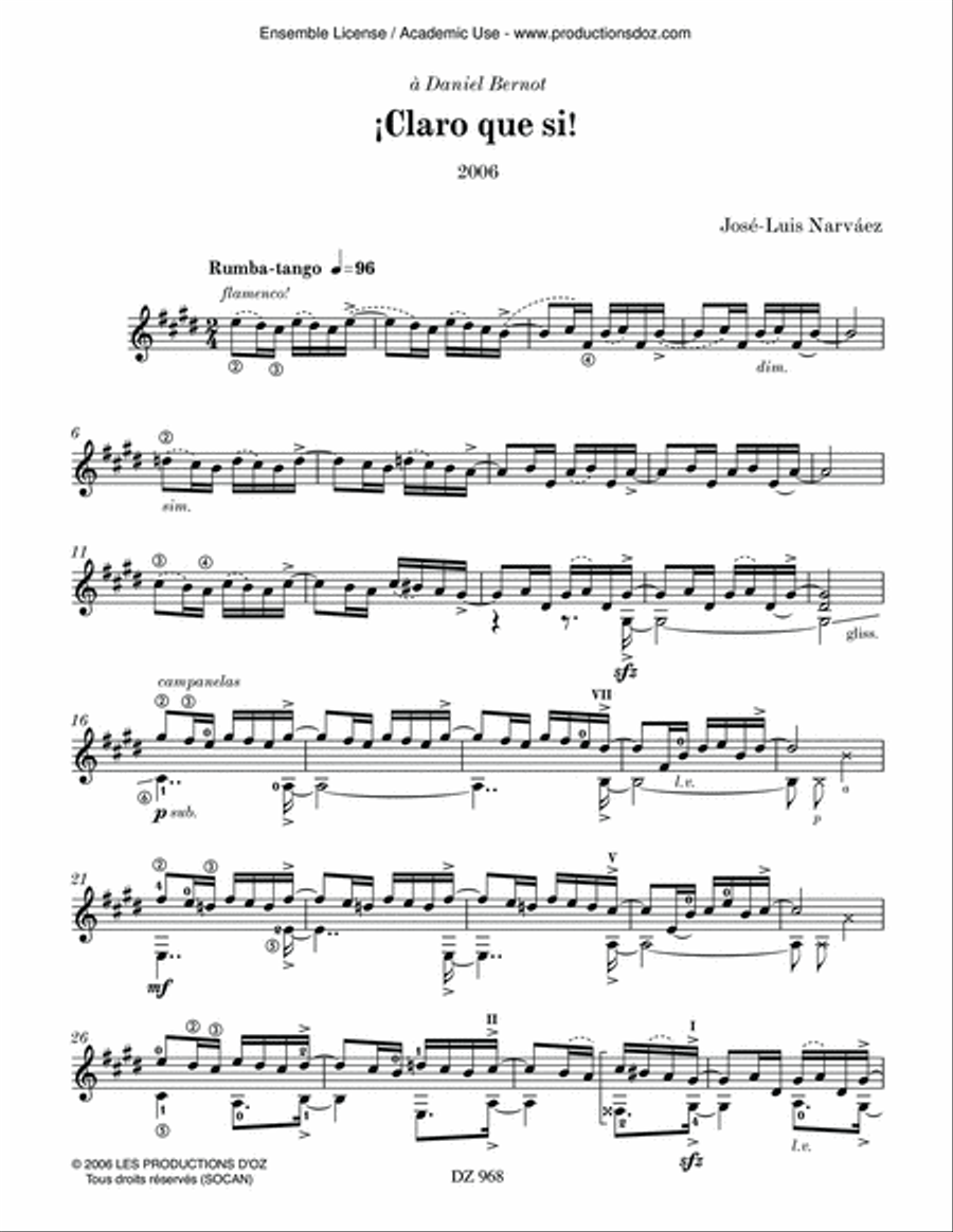 ¡Claro que si!, ¡Claro que no! Classical Guitar scores gallery preview page 3
