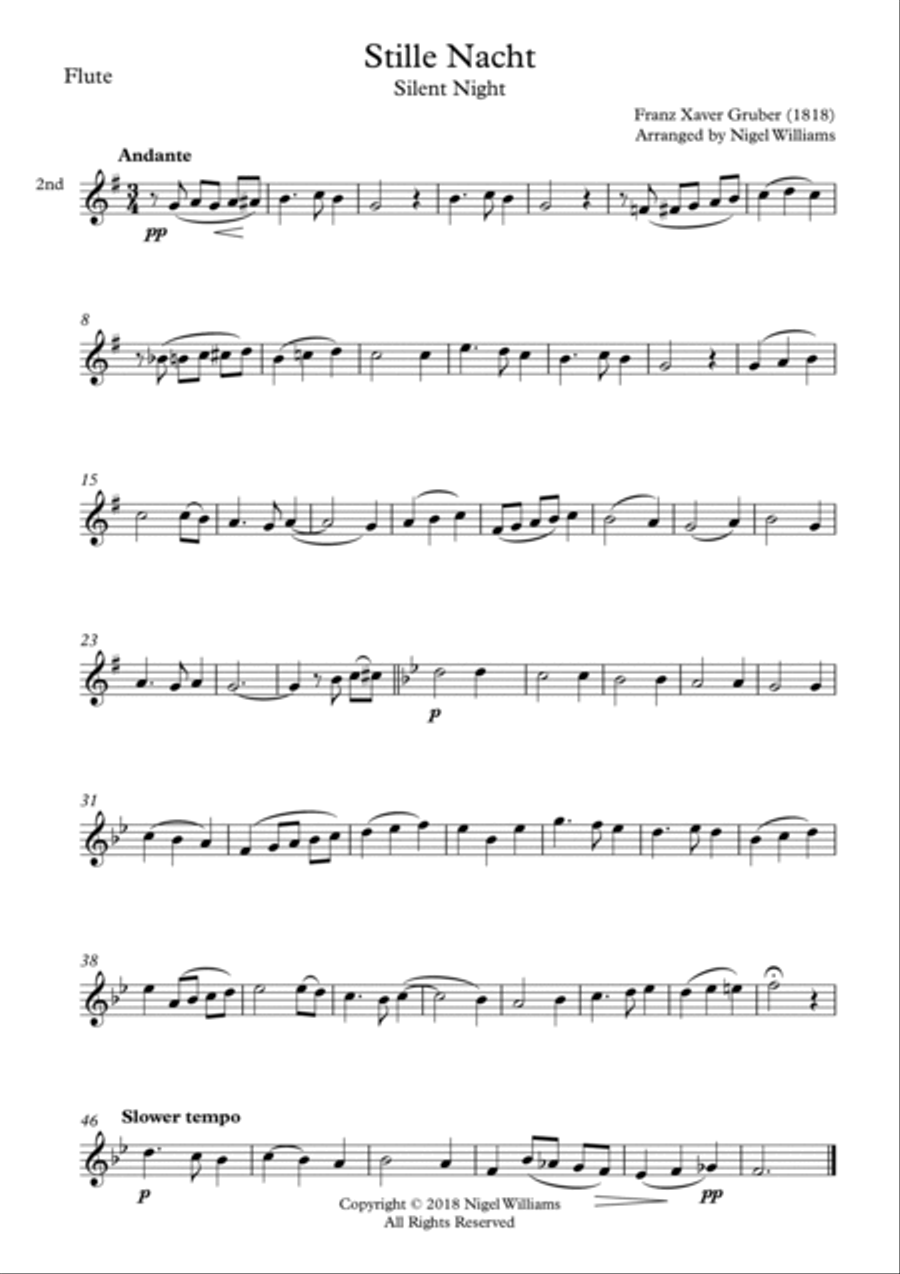 Stille Nacht, for Flute Trio Flute Trio scores gallery preview page 2