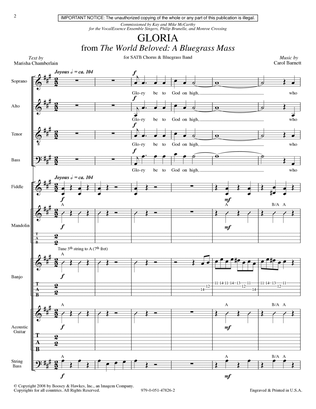 Book cover for Gloria (from The World Beloved: A Bluegrass Mass) - Score