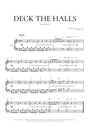 Deck The Halls (Easy Piano) - Christmas Carol