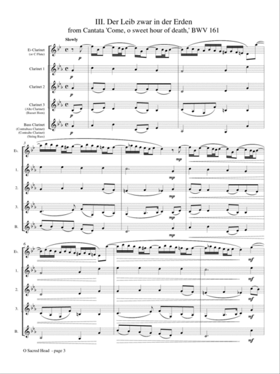 O Sacred Head for Clarinet Choir Clarinet Choir scores gallery preview page 4