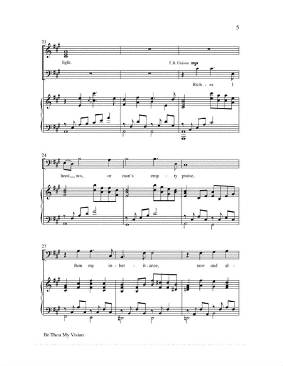 Be Thou My Vision 4-Part scores gallery preview page 5