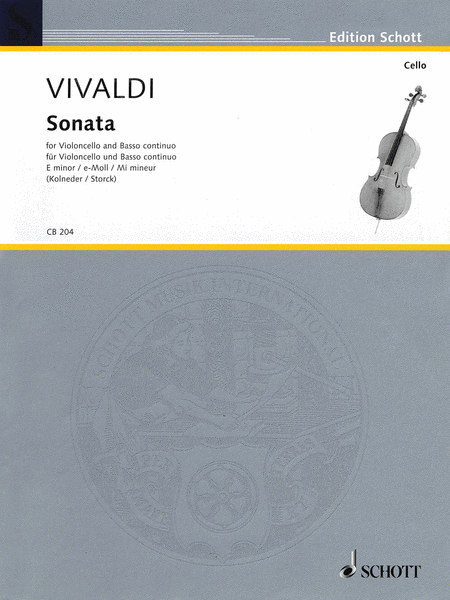 Sonata E Minor For Violoncello And Basso Continuo
